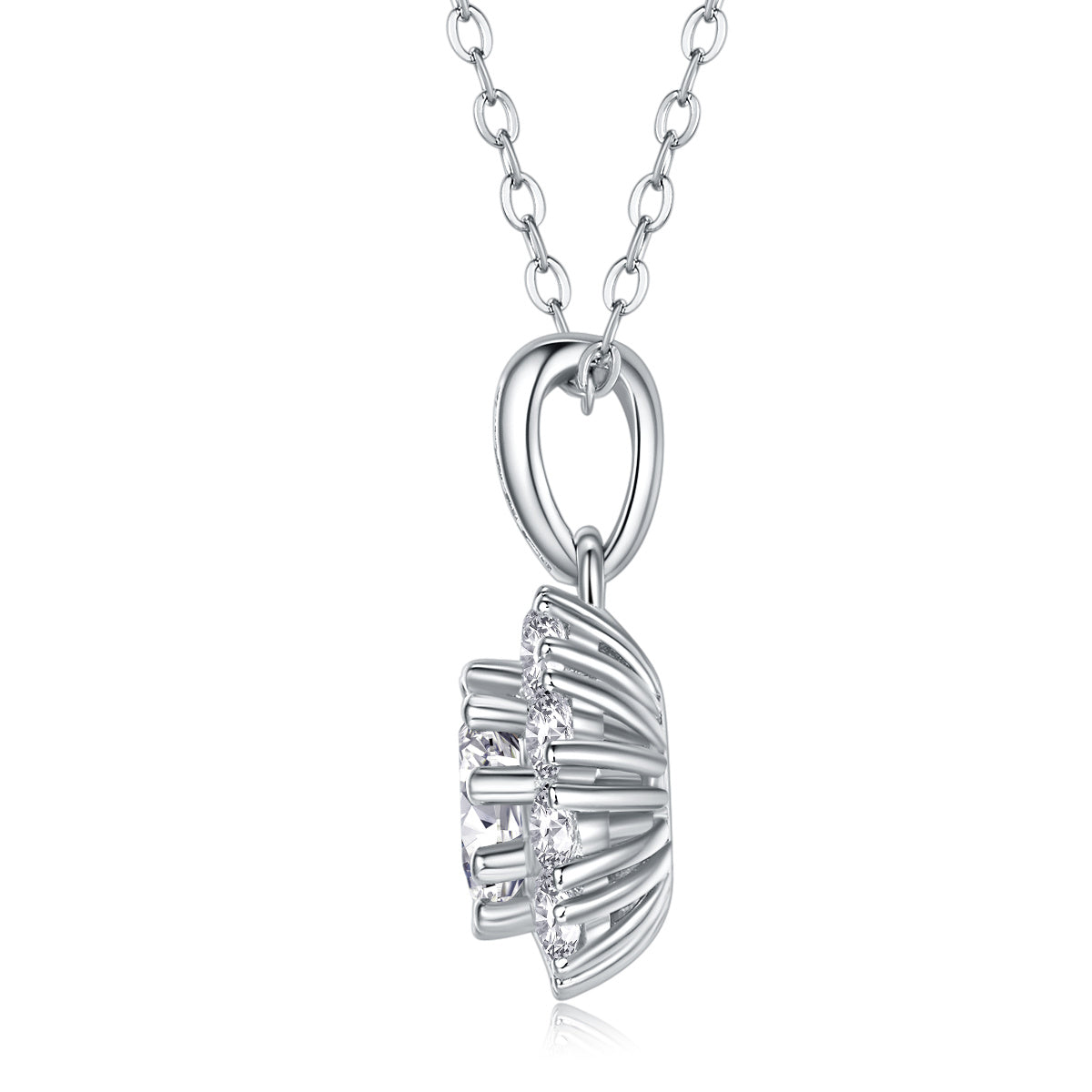Blossom - A Fashionable And Luxurious Diamond Jewelry Pendant Set With 1-carat Moissan Diamond S925 Sterling Silver And Platinum Plating Weloria