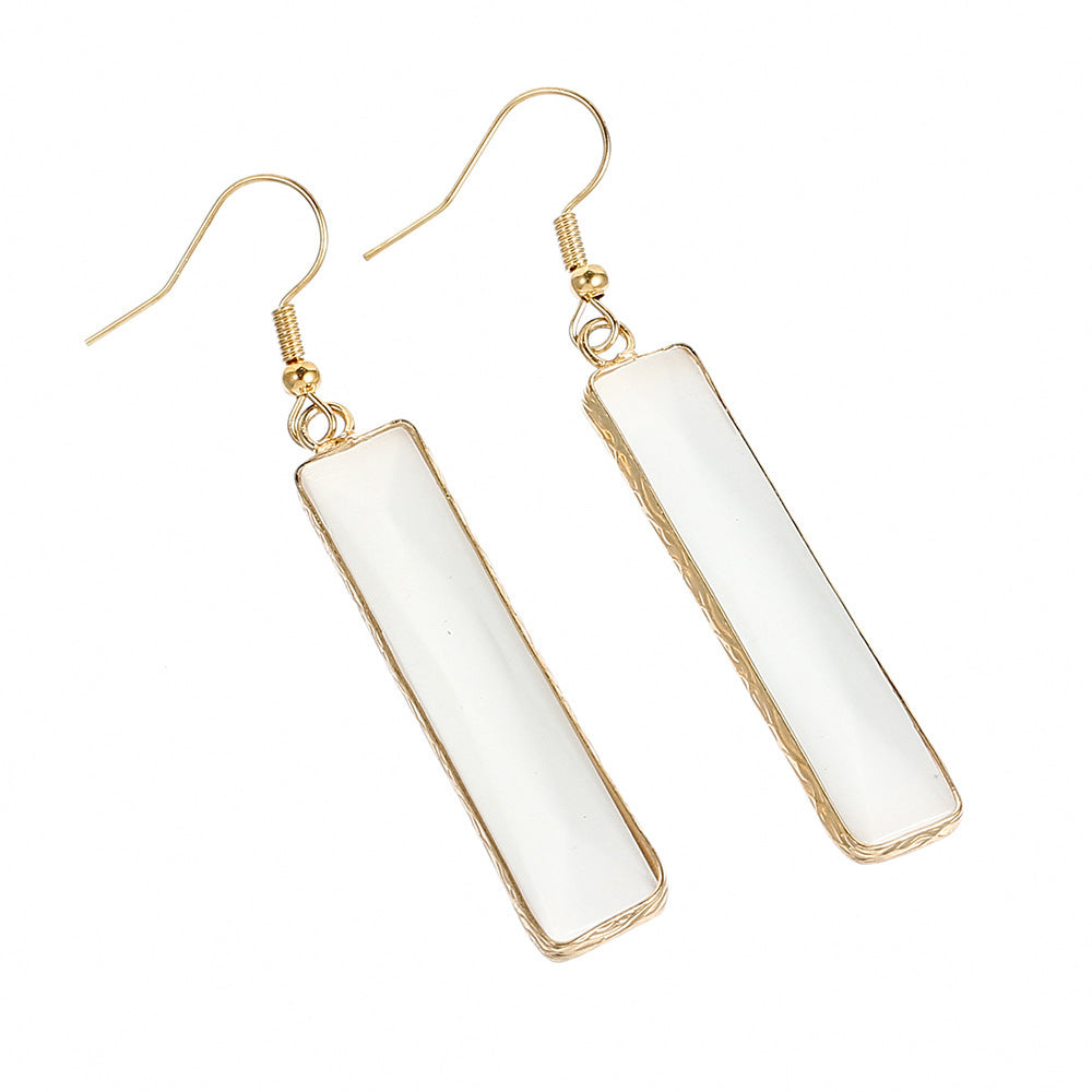 Design Natural Stone Opal Geometric Popular Earrings Weloria