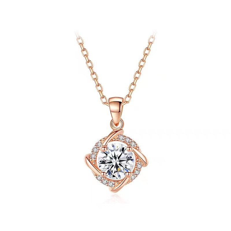 S925 Sterling Silver Windmill Moissanite Necklace Weloria