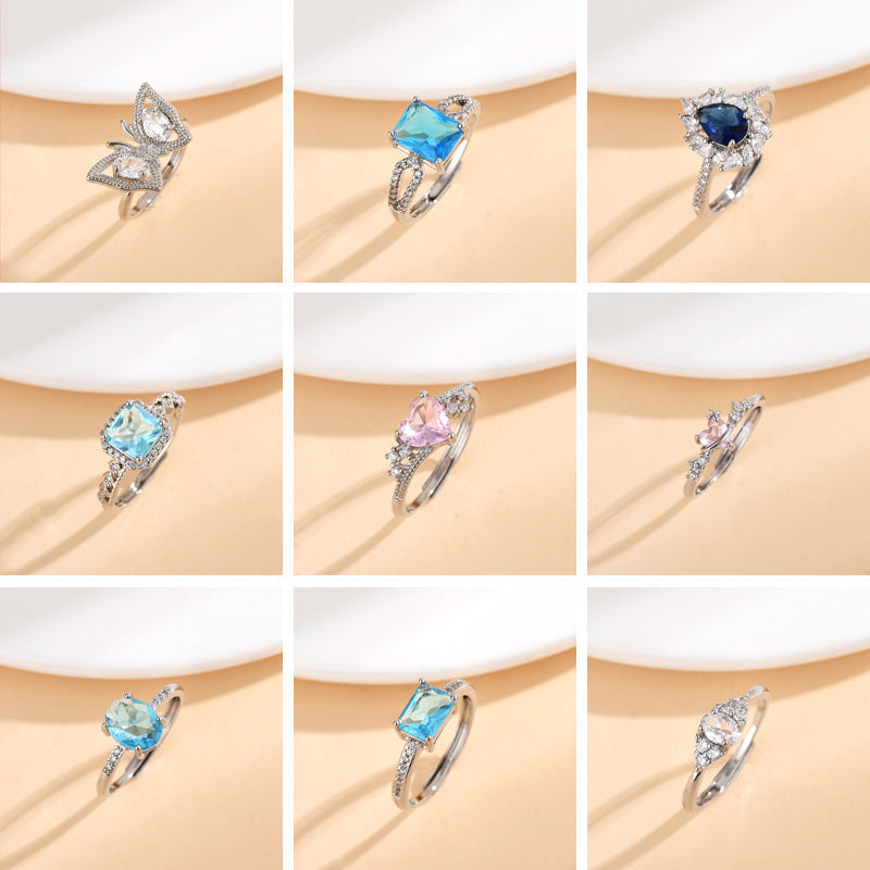 Niche High-grade Trendy Micro-inlaid Open Ring Weloria