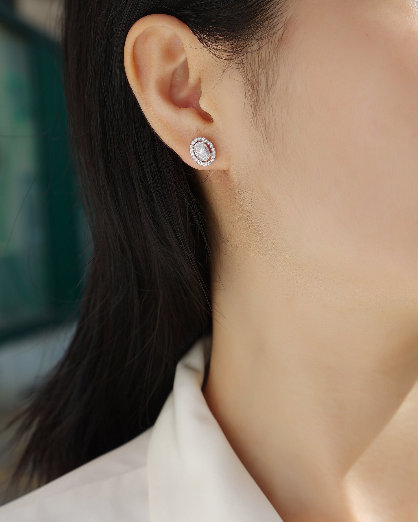 Phantom Night - Fashionable And Luxurious Diamond Jewelry Set With Moissanite S925 Sterling Silver And Platinum-plated Stud Earrings Weloria