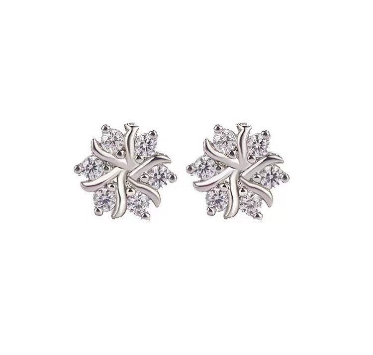 Snowflake Ear Stud Ear-caring Earrings Female Compact Temperamental High Sense Weloria