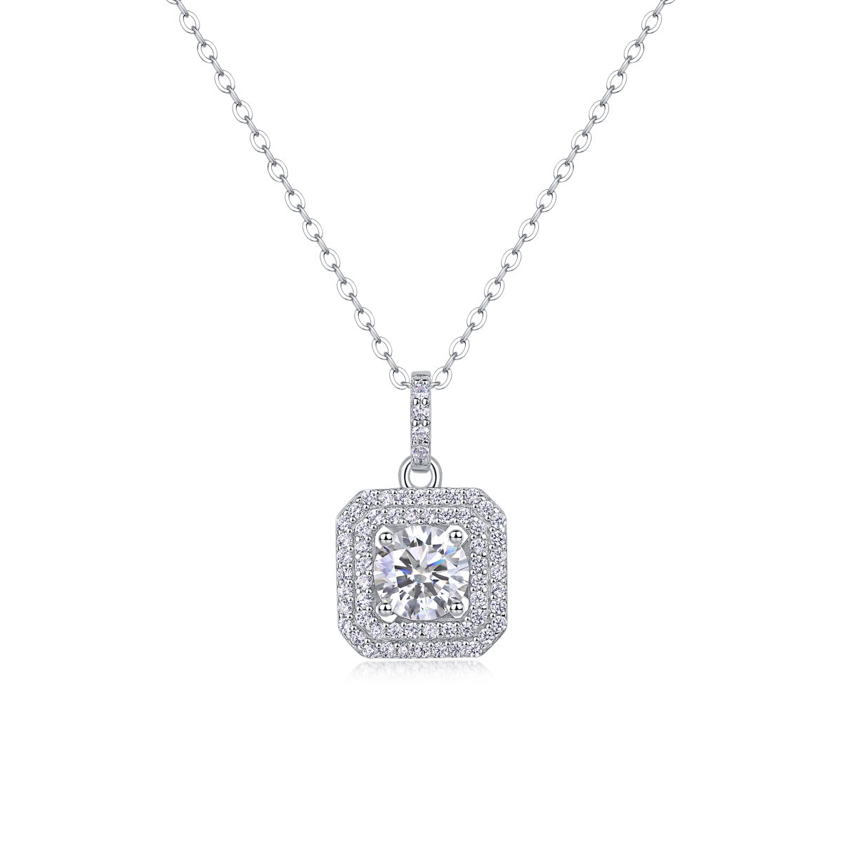 Sugar Diamond - A Fashionable And Luxurious Diamond Jewelry Piece Set With 1-carat Moissanite S925 Sterling Silver And Platinum-plated Pendant Weloria