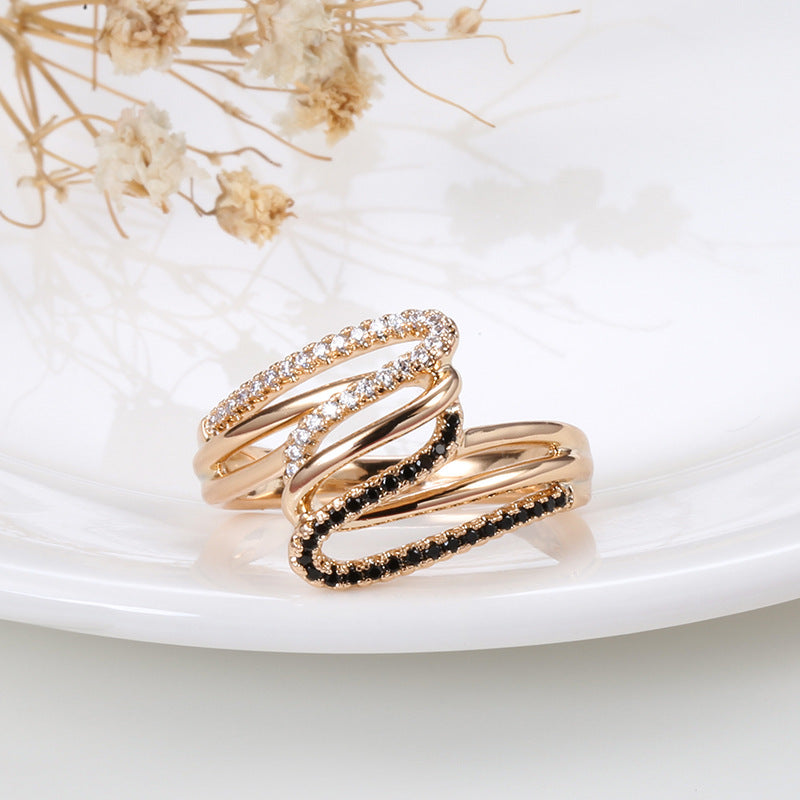 Fashion Personality Micro-inlaid Zircon Ring Women Weloria