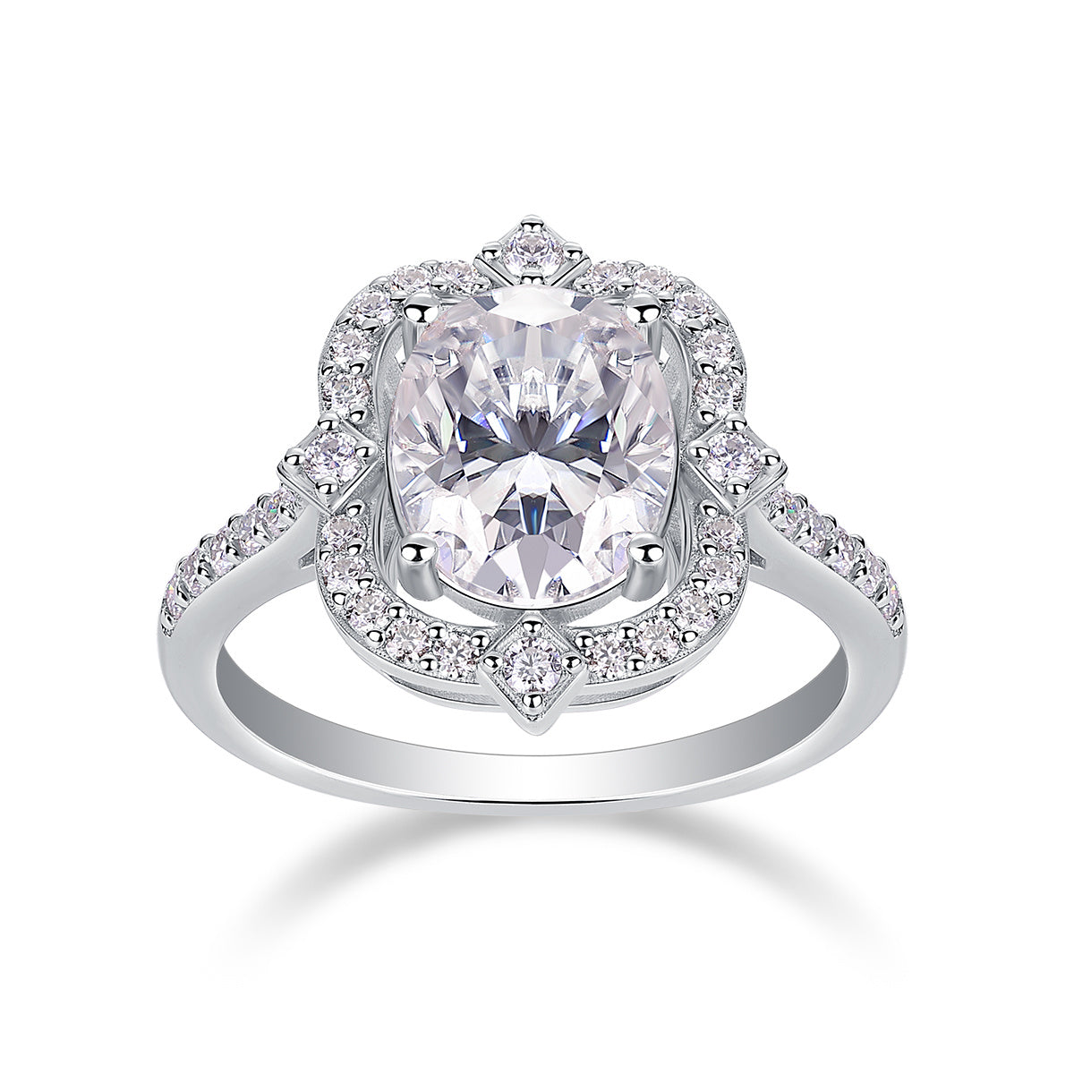 Camellia - A Fashionable Jewelry Ring Set With Moissanite S925 Sterling Silver And Gold-plated Diamond Weloria