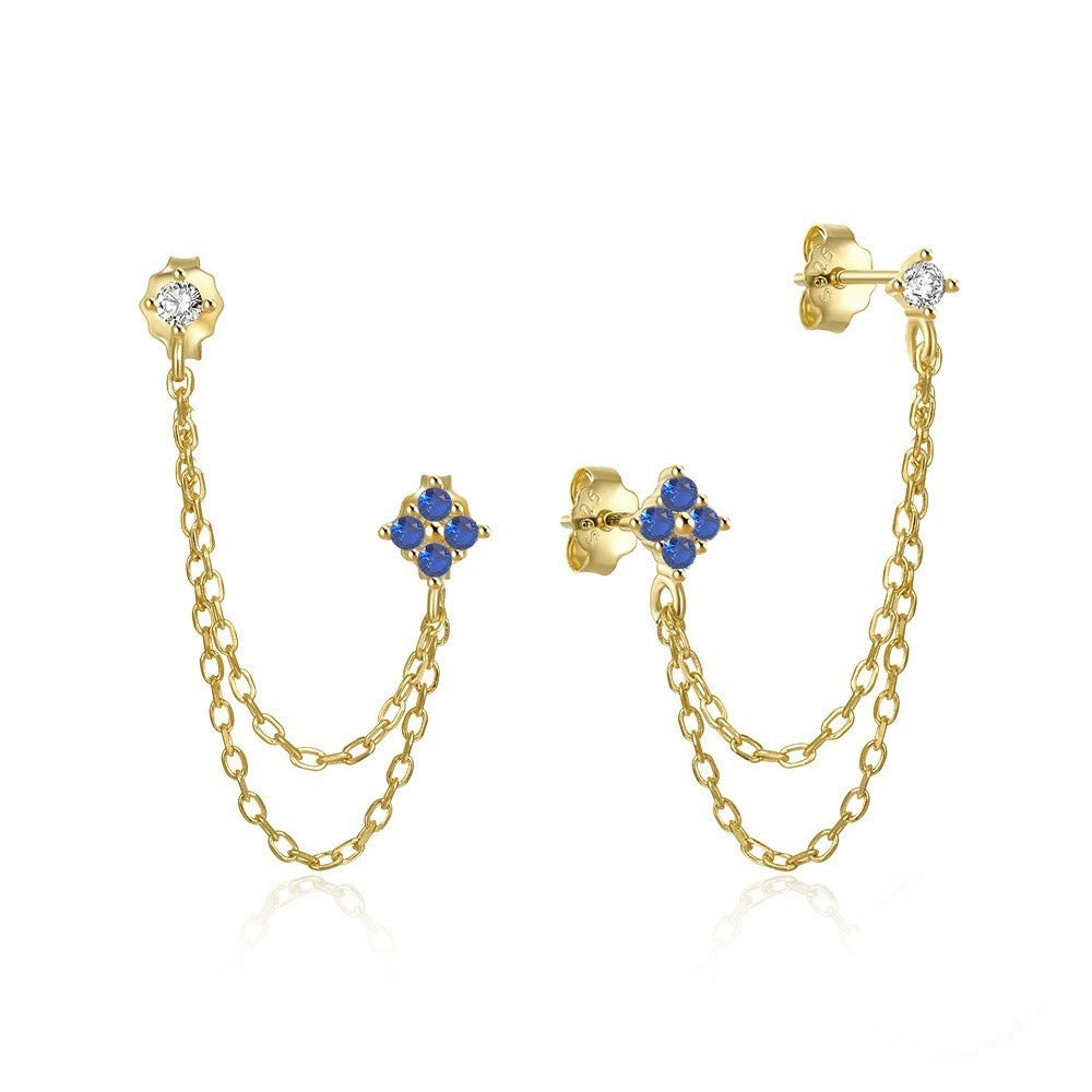 Chain Tassel Diamond Ear String Ear Studs Earrings Weloria