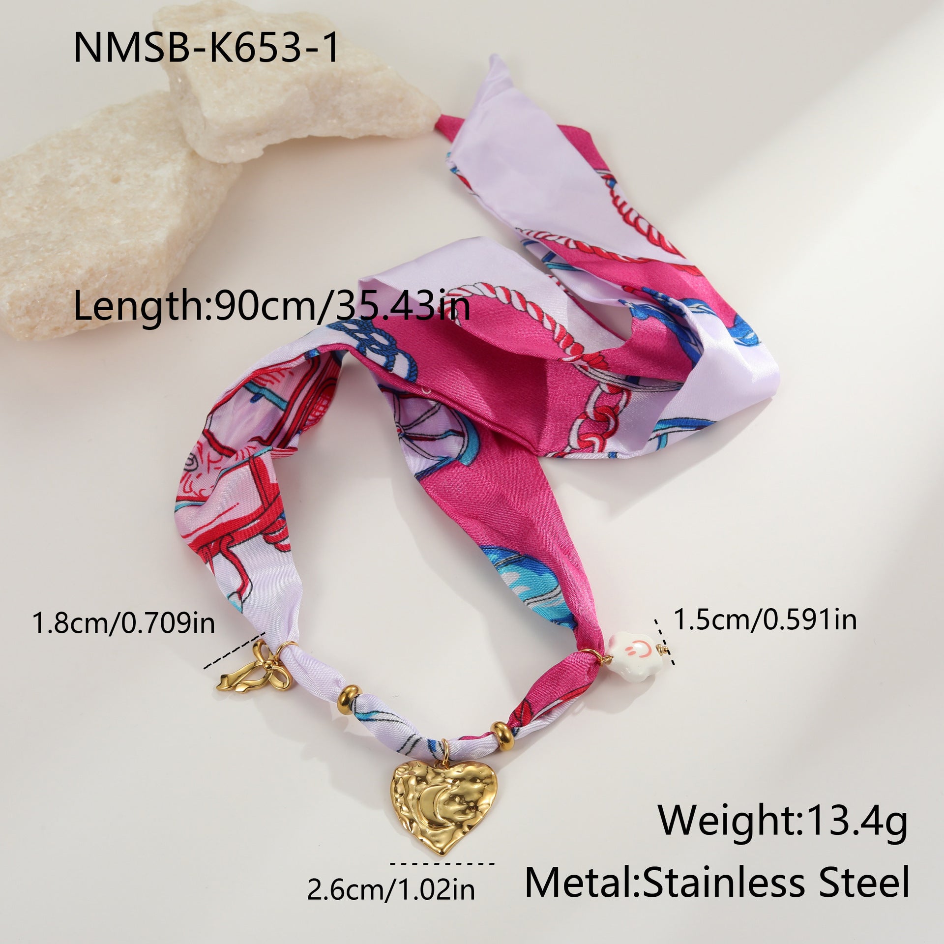 Colorful Silk Scarf Series Love Pendant Necklace Non-fading Elegant Bracelet Weloria