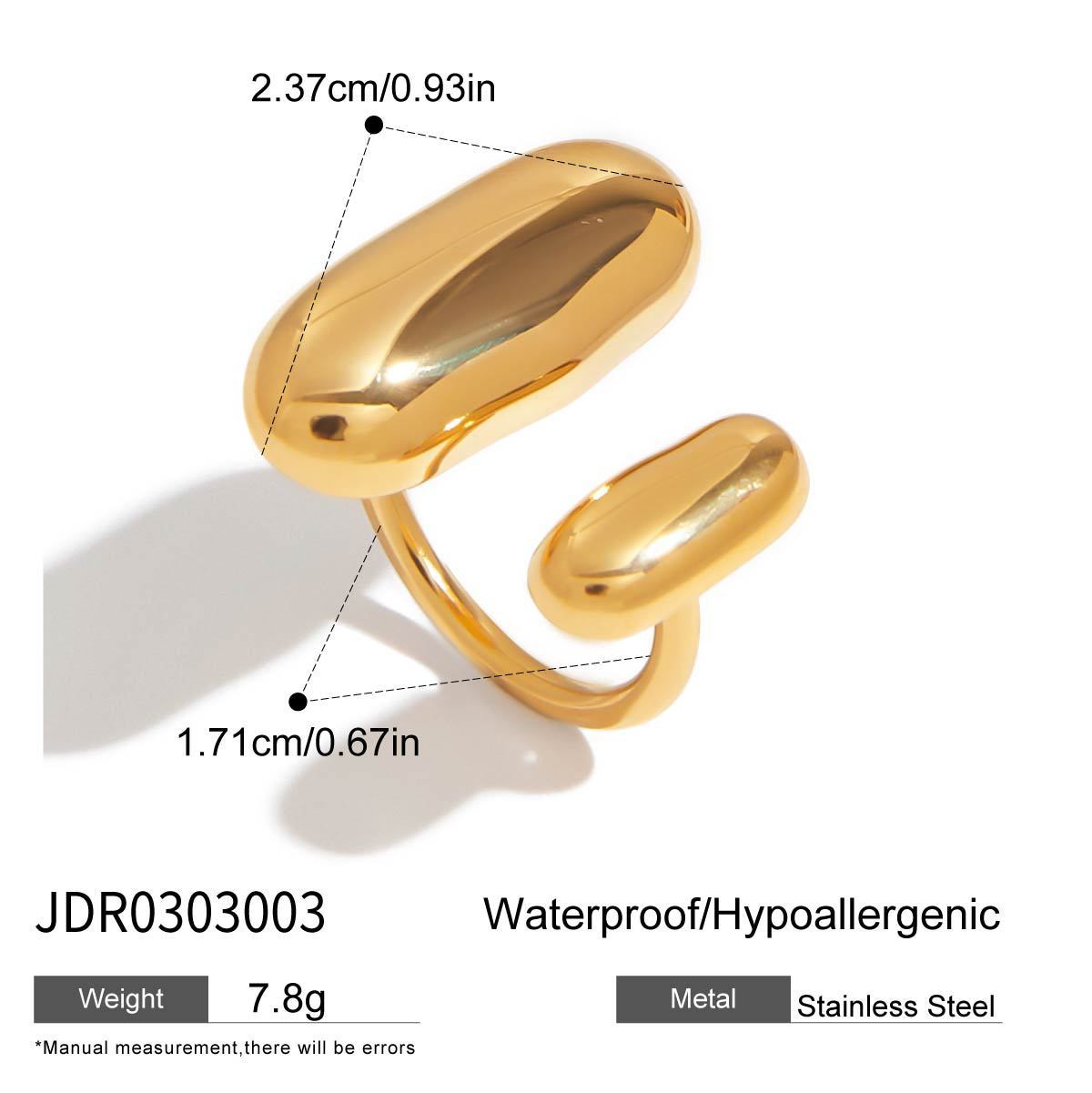 Design Sense Modern Minimalist Style 18K Gold Stainless Steel Ring Weloria