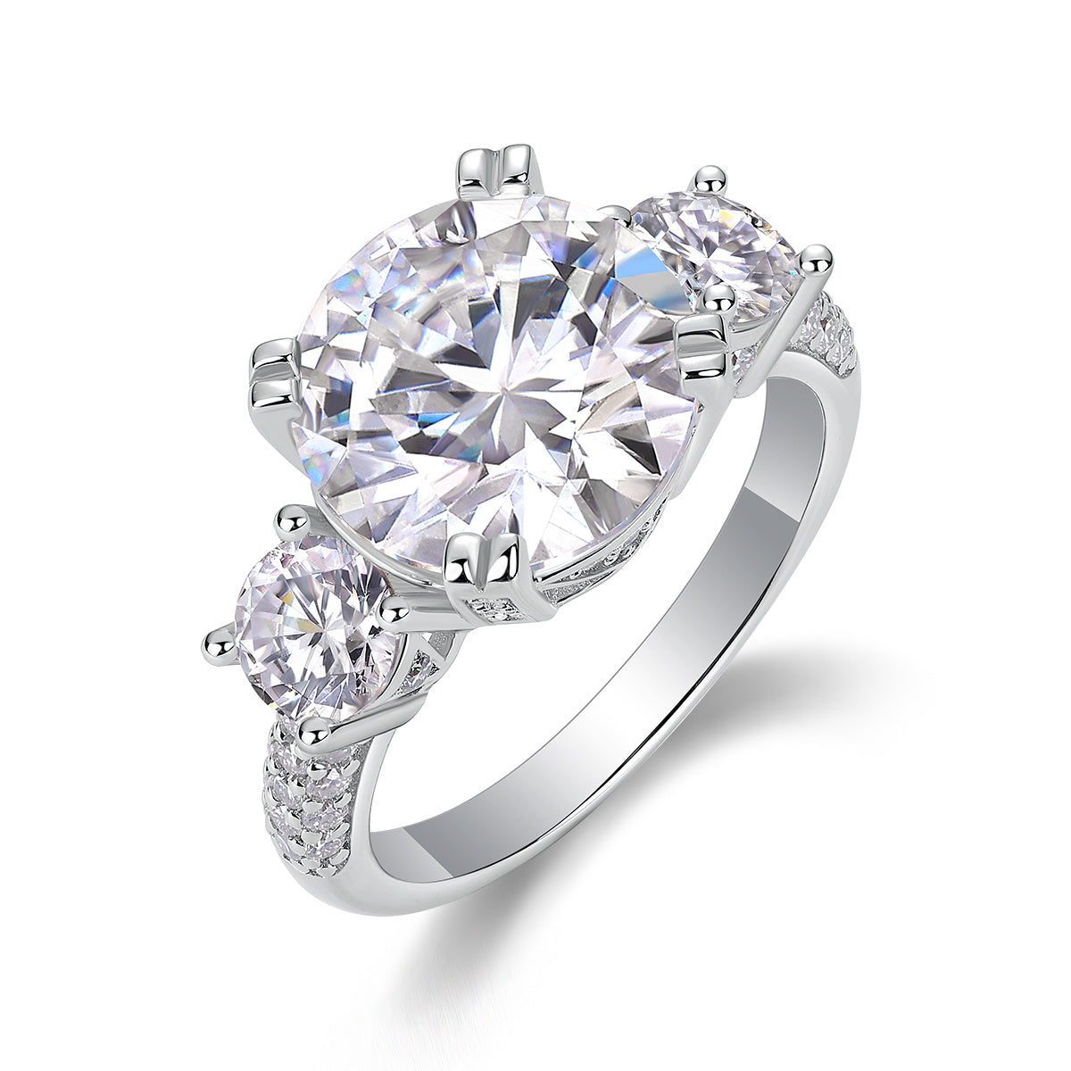 Dazzling Stars - A Fashionable And Luxurious Jewelry Piece Set With 5-carat Moissan Diamond S925 Sterling Silver And Platinum-plated Diamond Weloria