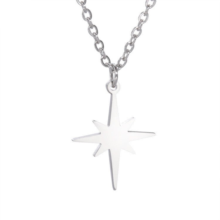 Stainless Steel Rice Necklace Female Six-pointed Star Weloria