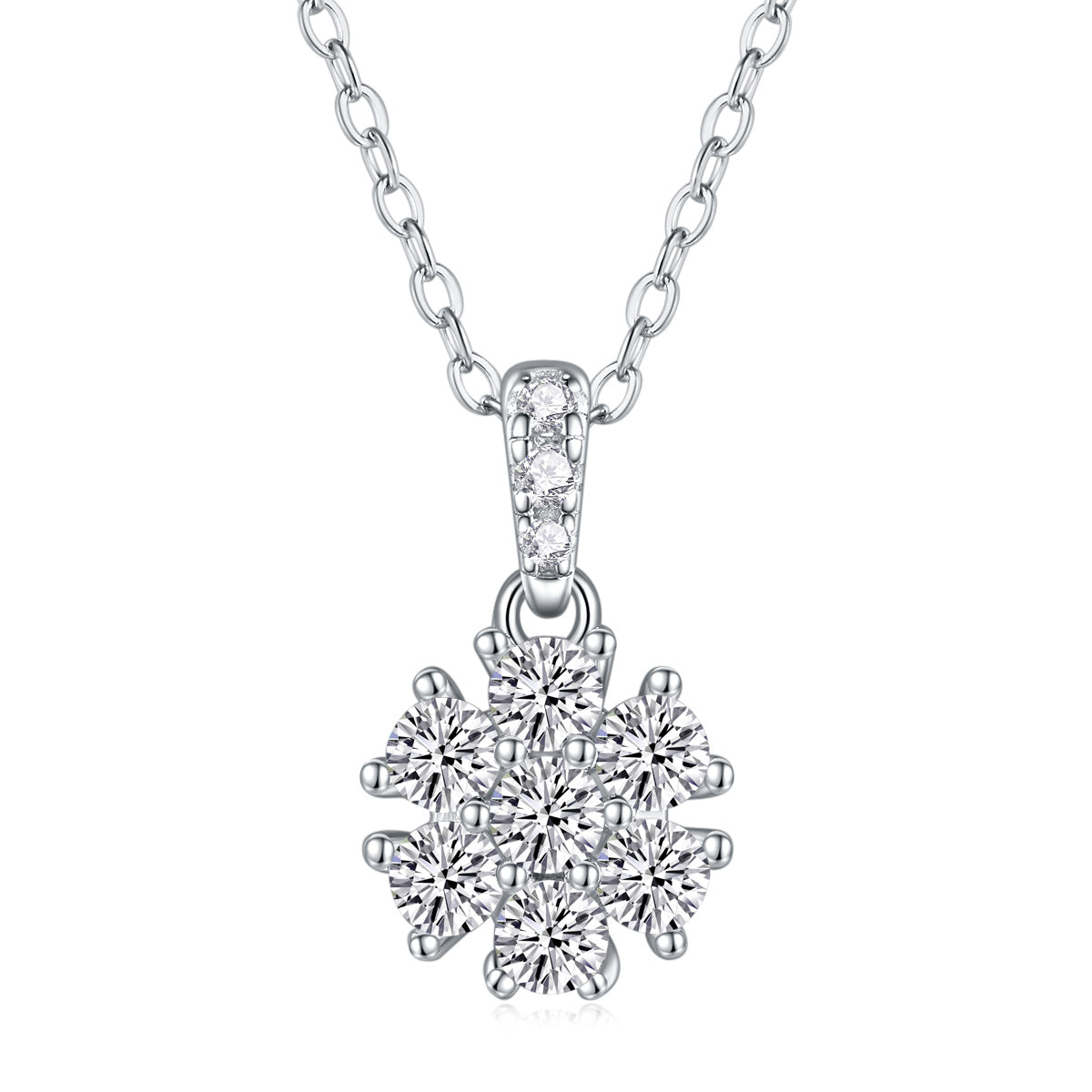 Snowflake Dance - A Fashionable And Luxurious Diamond Jewelry Pendant Set With Moissanite S925 Sterling Silver And Platinum Plating Weloria