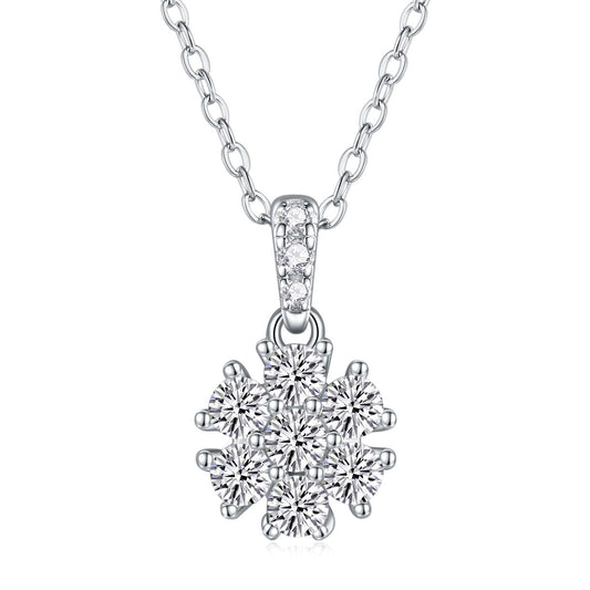 Snowflake Dance - A Fashionable And Luxurious Diamond Jewelry Pendant Set With Moissanite S925 Sterling Silver And Platinum Plating Weloria