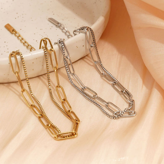 Double Layer Twin Titanium Steel Bracelet Ins Cold Style European And American Women Weloria