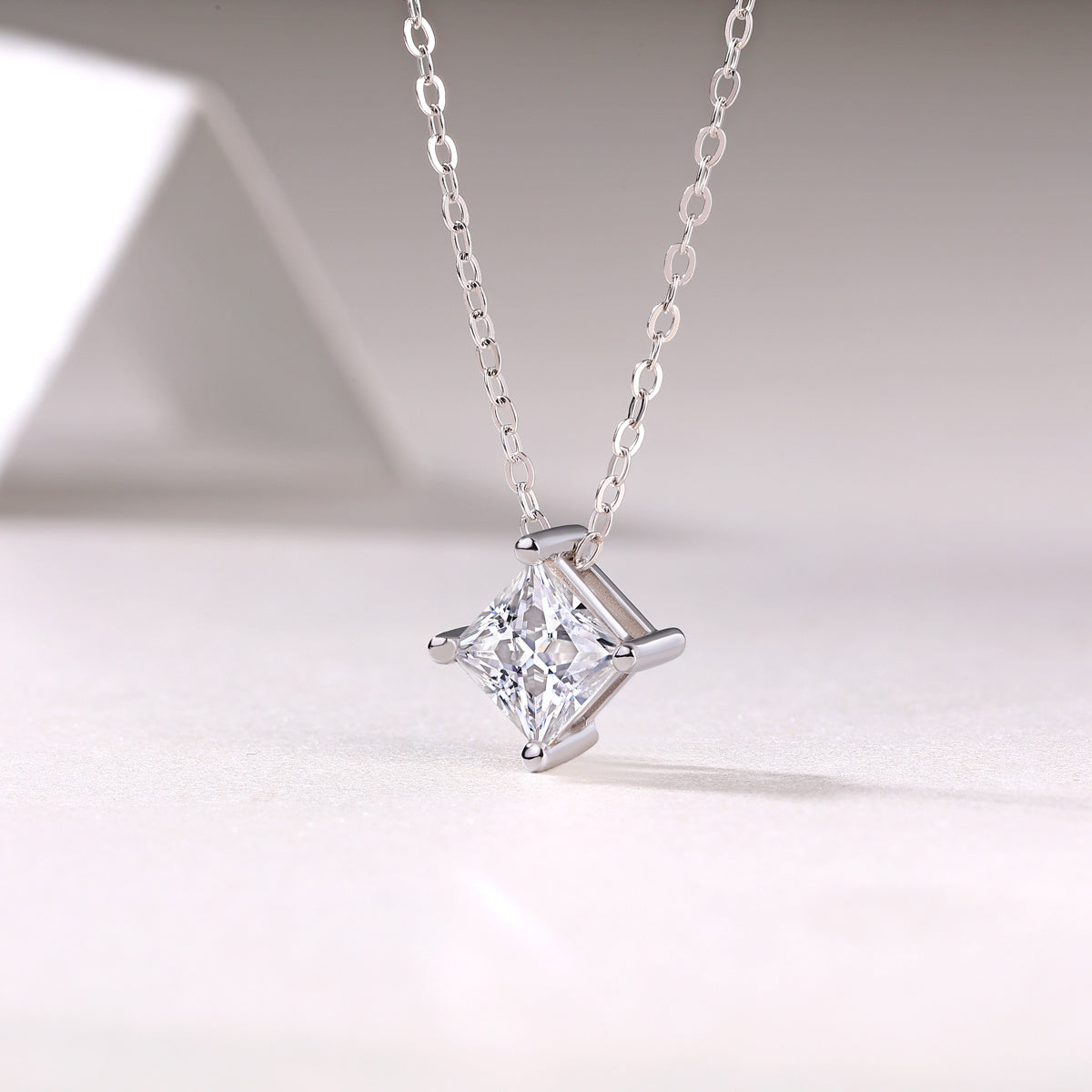 Stay Together - A Fashionable And Luxurious Diamond Jewelry Pendant Set With Square Moissanite S925 Sterling Silver. Weloria