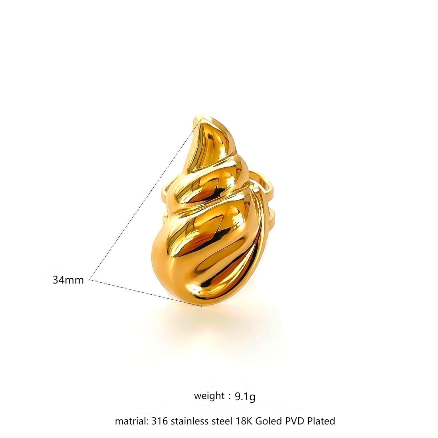 RETRO Geometric Irregular Opening Women's Ring Weloria