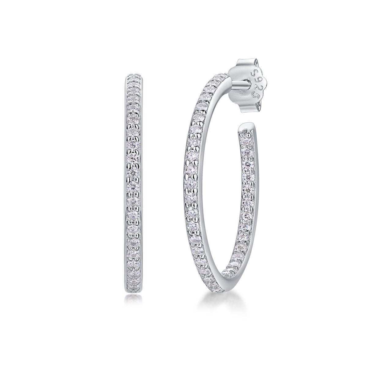 Ribbon - Square Moissanite S925 Sterling Silver Earrings With Platinum-plated Stud Earrings, A Fashionable And Luxurious Diamond Jewelry Accessory Weloria
