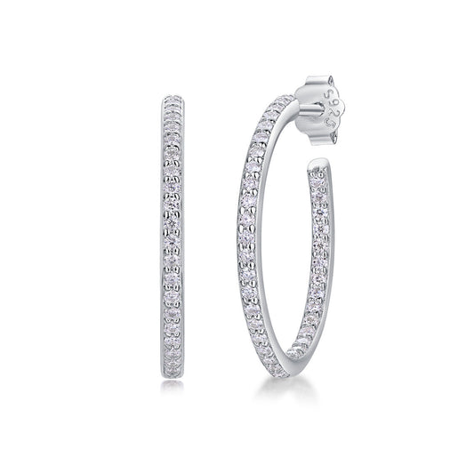 Ribbon - Square Moissanite S925 Sterling Silver Earrings With Platinum-plated Stud Earrings, A Fashionable And Luxurious Diamond Jewelry Accessory Weloria