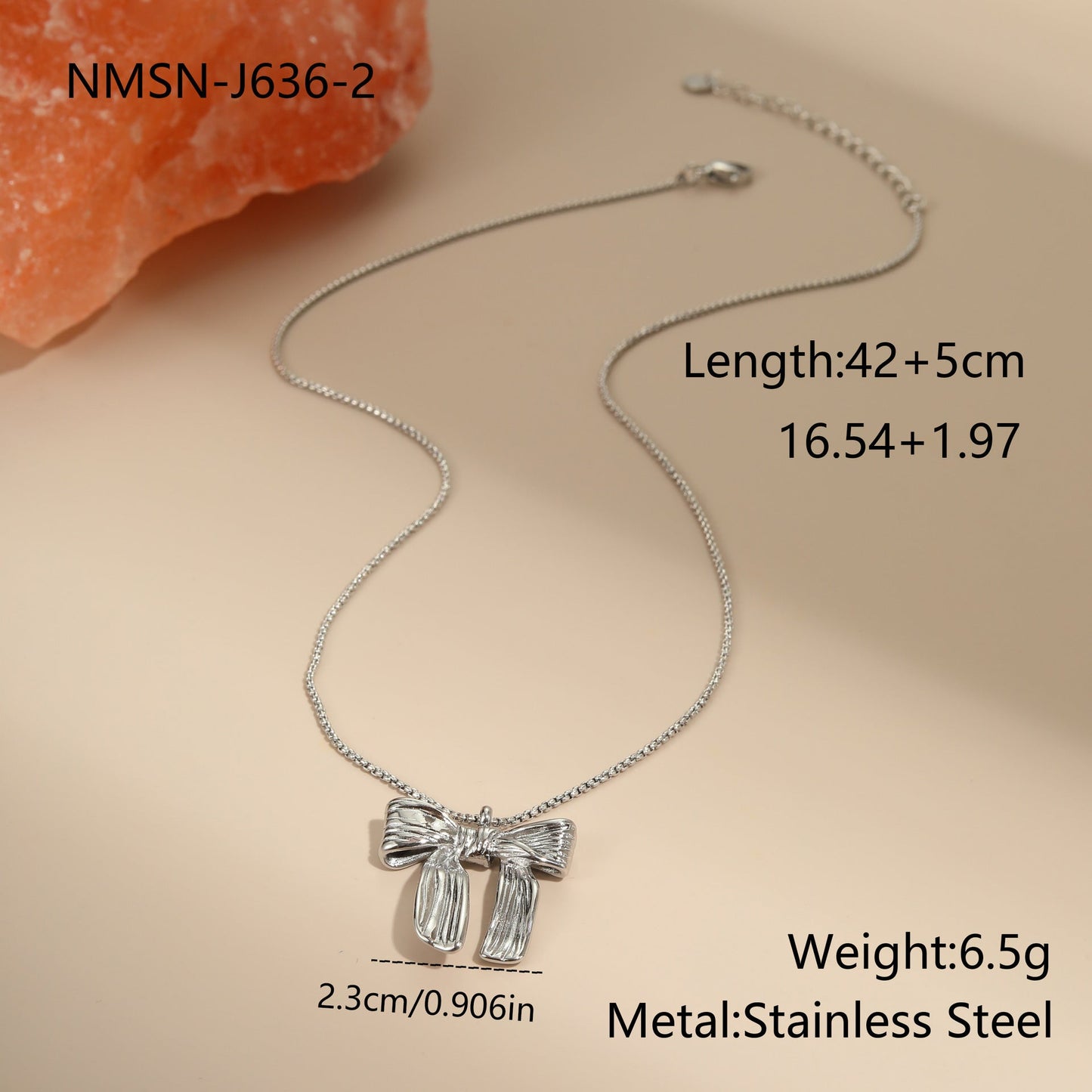 Bow Stainless Steel Necklace Gold-plated Design Light Luxury Weloria