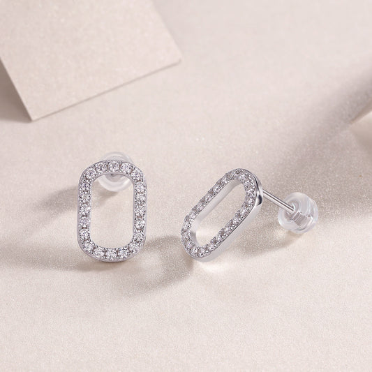 Return To Simplicity - Fashionable, Trendy And Affordable Jewelry Set With Moissanite S925 Sterling Silver And Platinum-plated Stud Earrings Weloria
