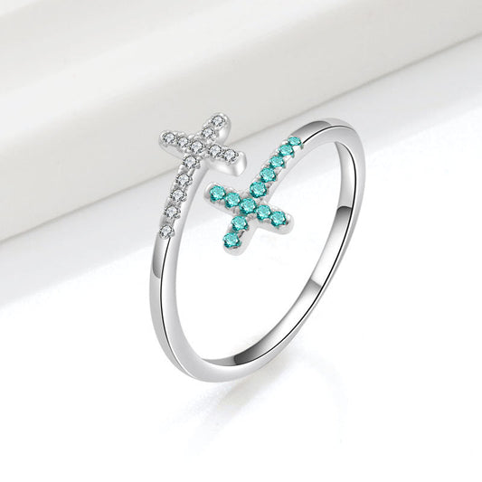Cross Ring Open Zircon Ring For Women Weloria