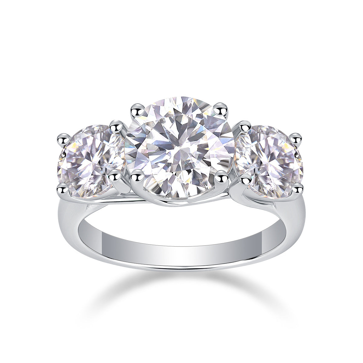 Three Lives Of Fortune - A Fashionable And Luxurious Jewelry Piece Set With 3-carat Moissan Diamond S925 Sterling Silver And Platinum-plated Diamond Weloria