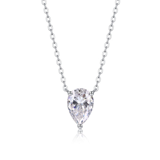 Water Drop - Fashionable Jewelry Pendant Set With Moissanite S925 Sterling Silver And Platinum-plated Diamond, Moissanite Silver Jewelry Weloria