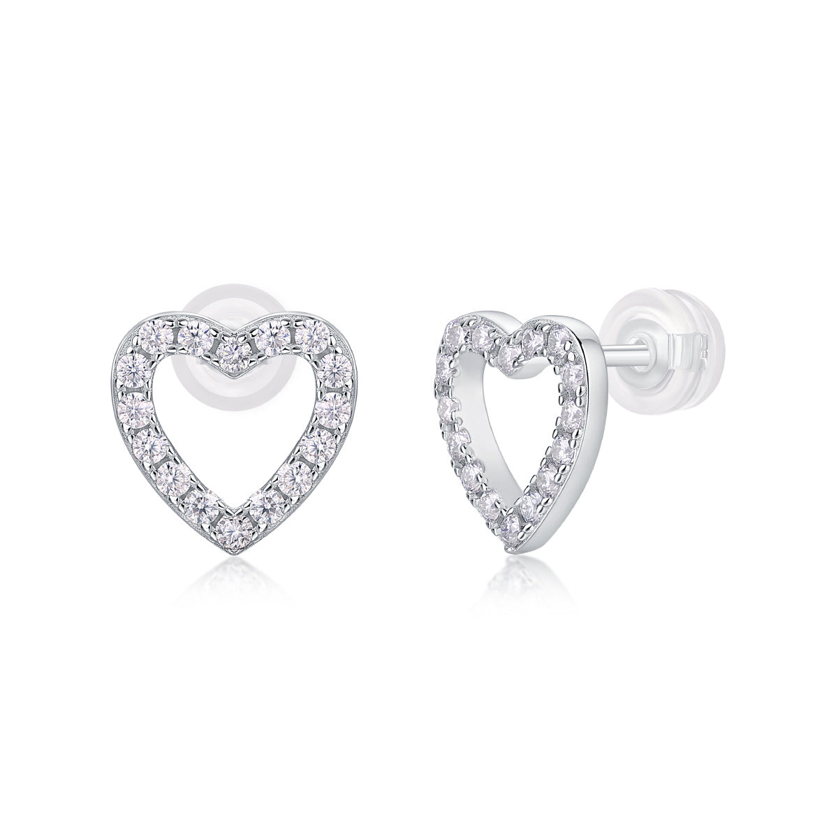 From The Heart - Fashionable, Trendy And Affordable Jewelry With Moissanite S925 Sterling Silver And Platinum-plated Stud Earrings Weloria