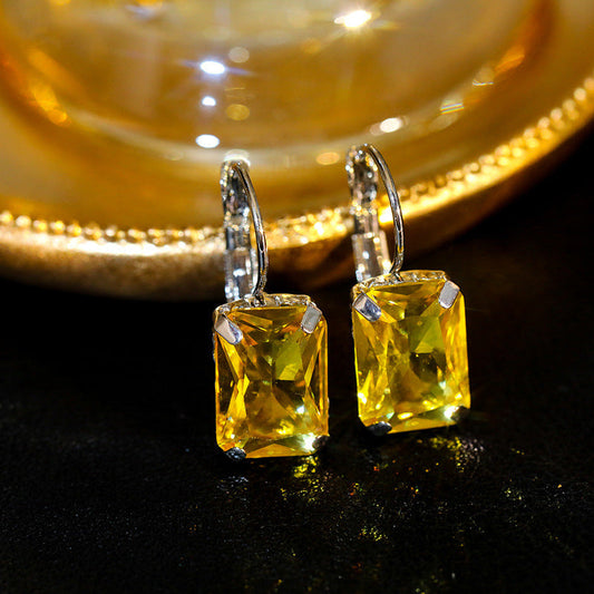 Women's Fashion Exquisite Square Crystal Earrings Weloria