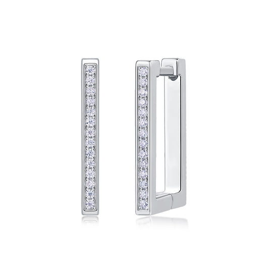 Kokang - Fashionable And Luxurious Diamond Jewelry With Moissanite S925 Sterling Silver And Platinum-plated Stud Earrings Weloria