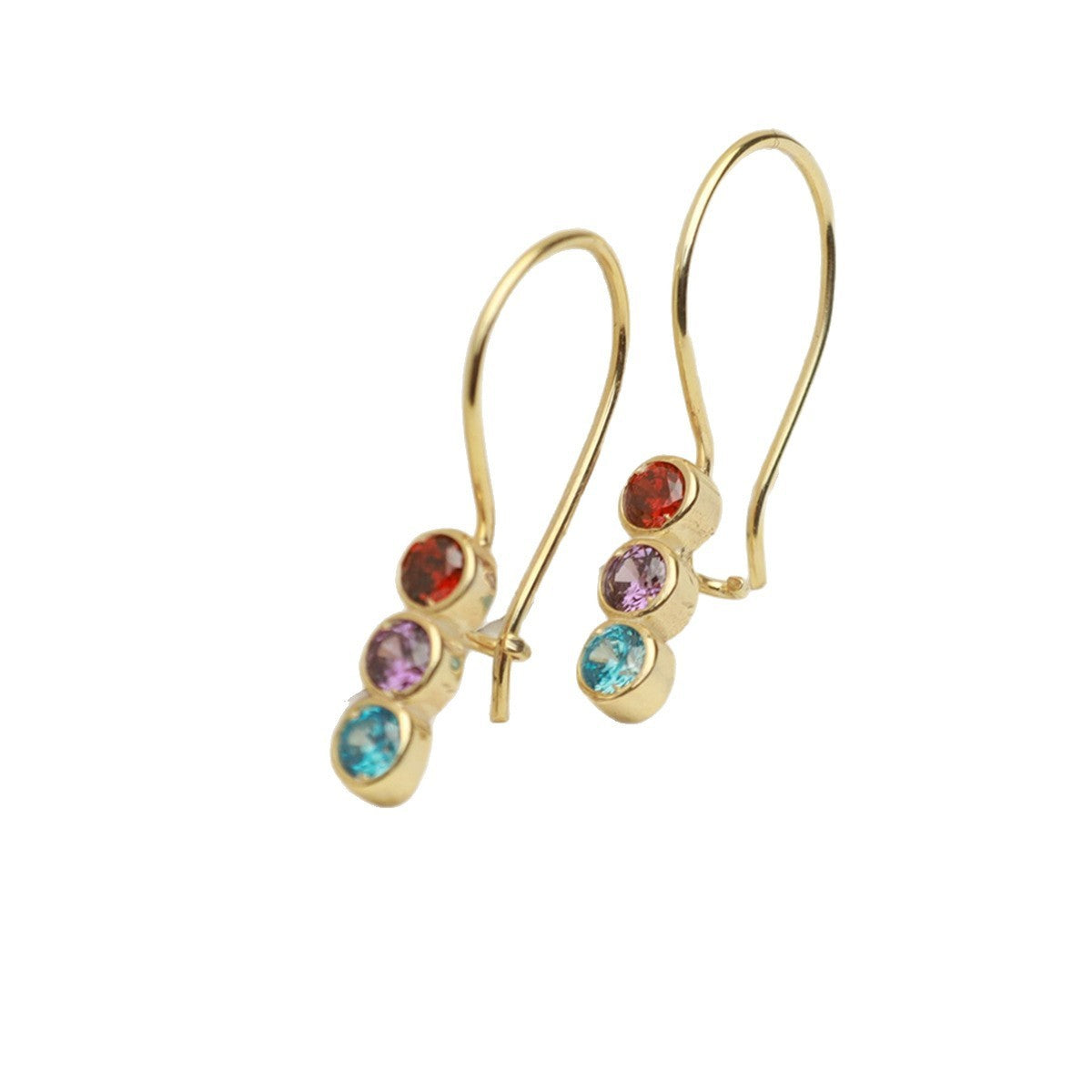 Sterling Silver Colorful Crystals Women's Exquisite Versatile Elegant Earrings Weloria