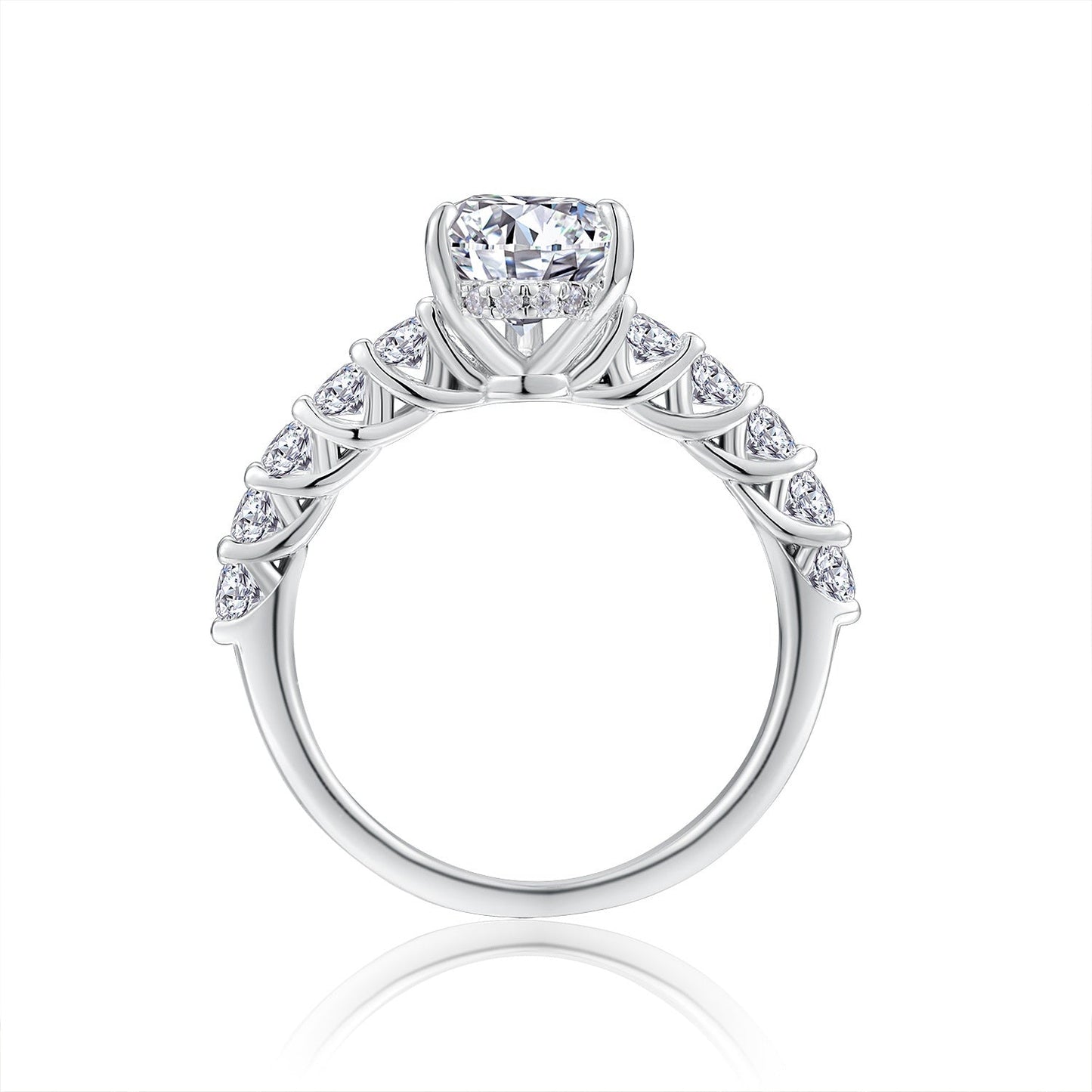 Moonlight Water Drop - A Fashionable Diamond Jewelry Piece Set With Moissanite S925 Sterling Silver And Platinum Diamond Ring Weloria