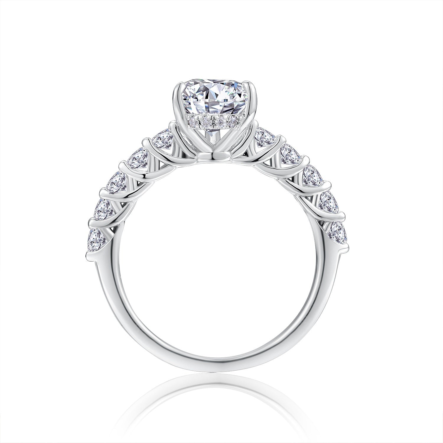 Moonlight Water Drop - A Fashionable Diamond Jewelry Piece Set With Moissanite S925 Sterling Silver And Platinum Diamond Ring Weloria