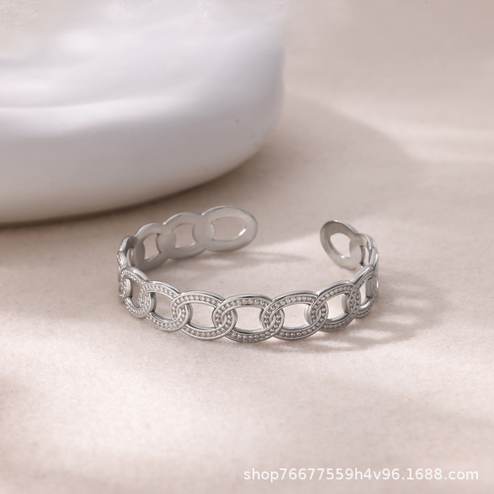 New Simple Geometric Simple Bracelet Bracelet Women's Stainless Steel Weloria