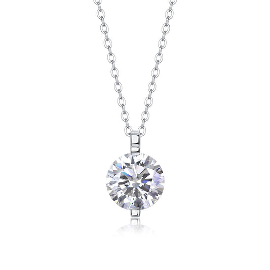 Time Lasts - A Fashionable And Luxurious Diamond Jewelry Pendant Set With 2-carat, 3-carat And 5-carat Moissan Diamonds, S925 Sterling Silver And Platinum Plating Weloria