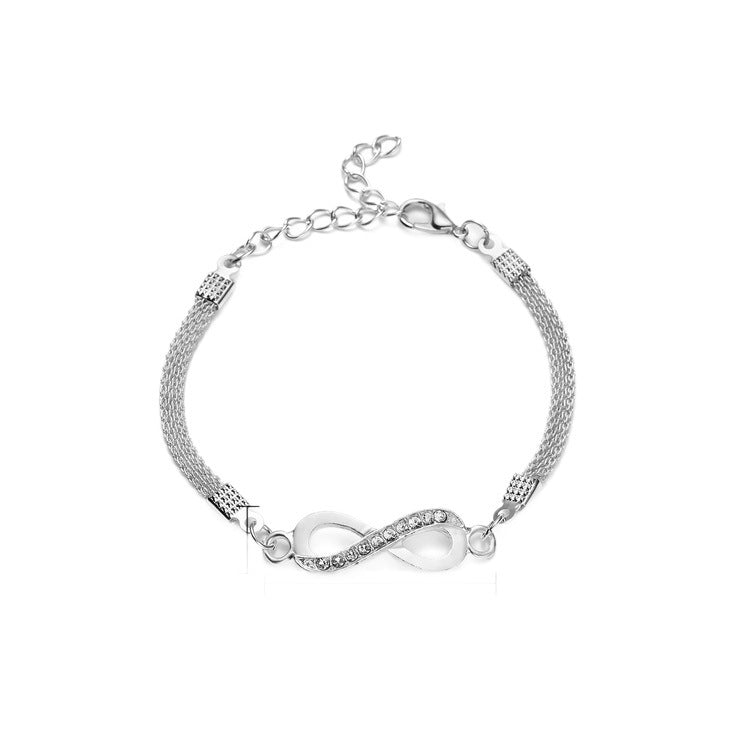 Fashion Exquisite 8-word Infinite Silver-plated Bracelet Weloria
