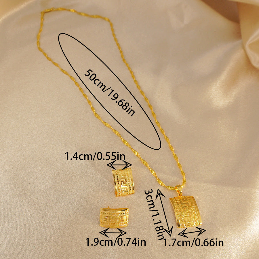 Square Design Pendant Earrings Love Jewelry Weloria