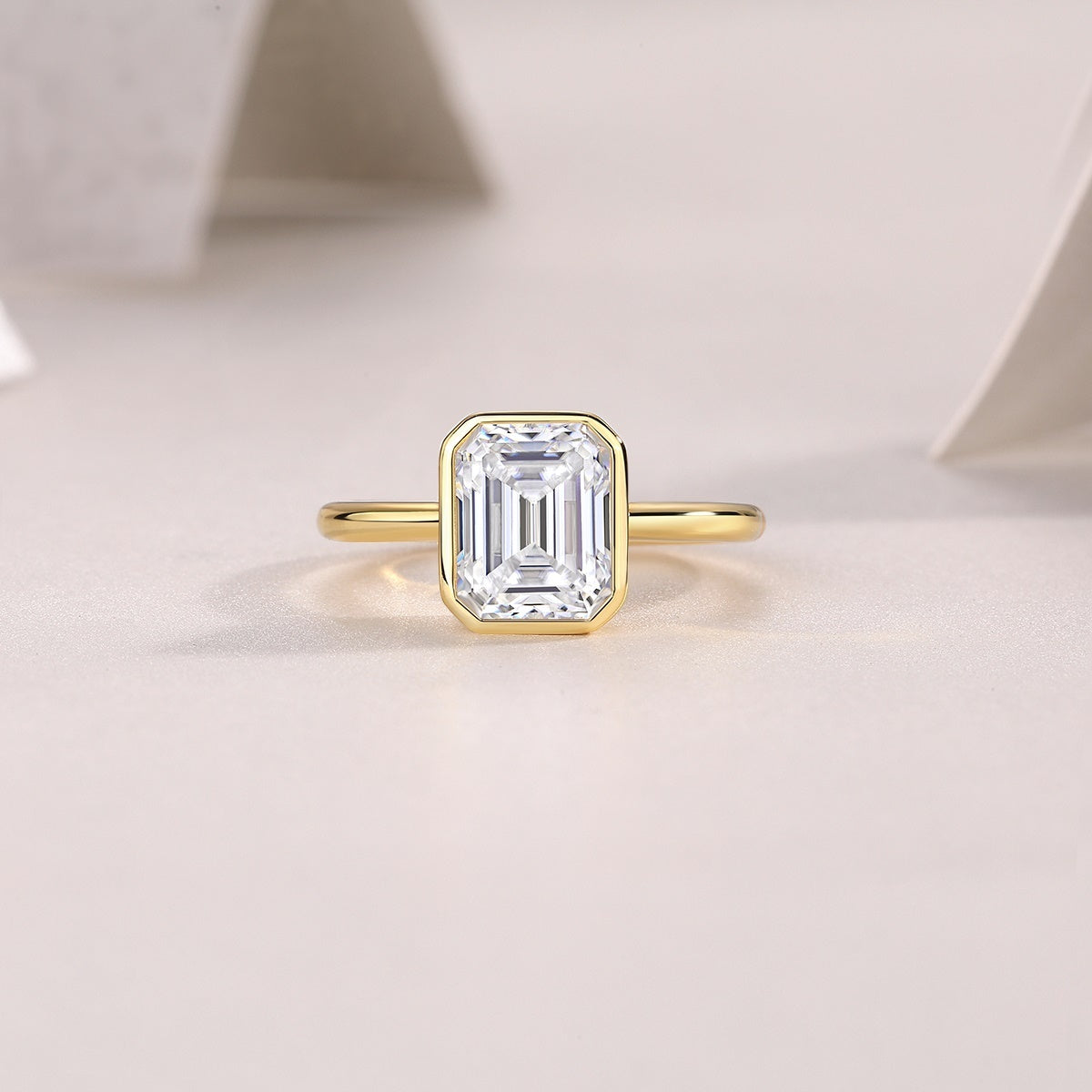 Pagoda - A Fashionable Diamond Jewelry Piece Set With Moissanite S925 Sterling Silver And Gold-plated Diamond Ring Weloria