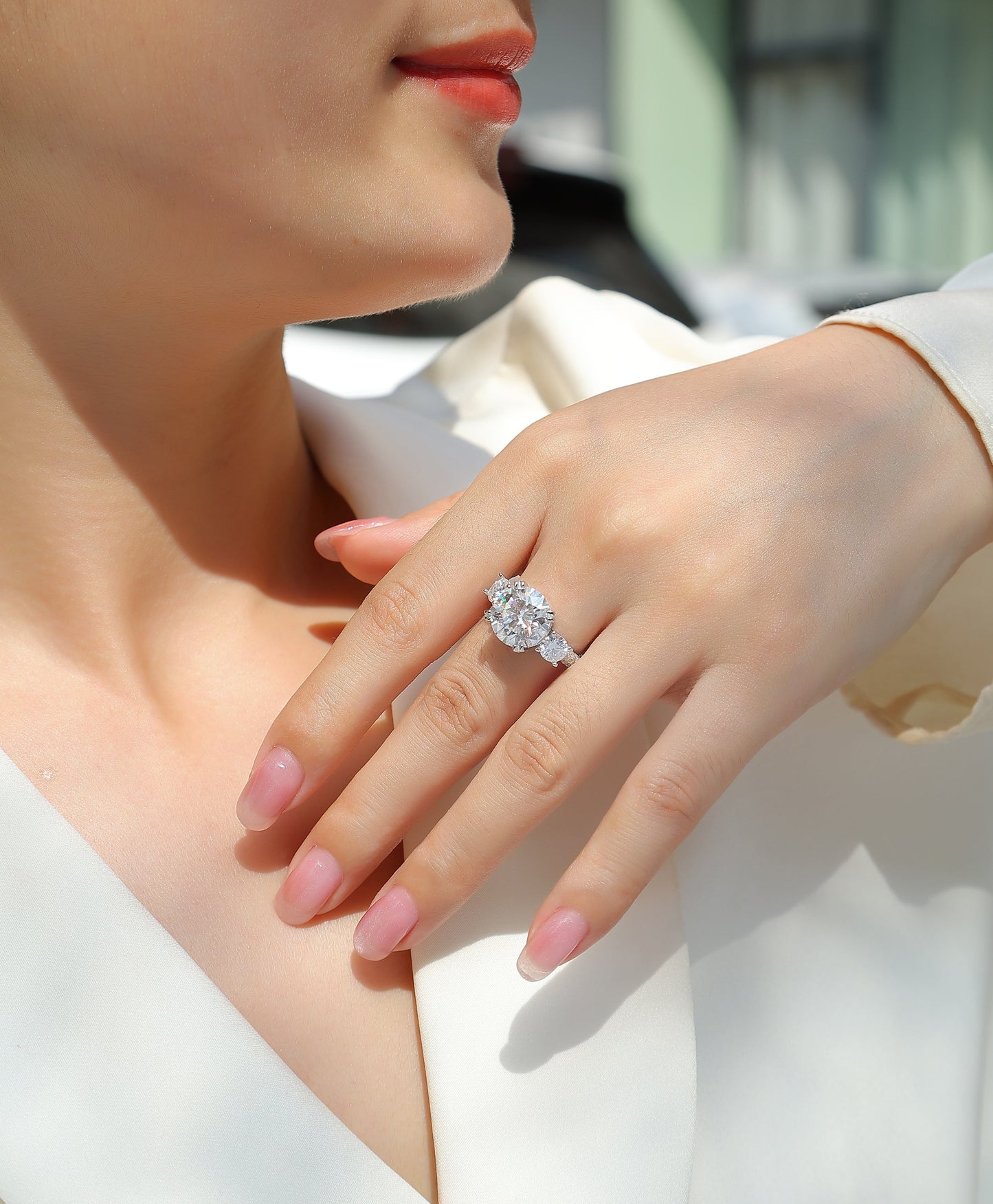 Dazzling Stars - A Fashionable And Luxurious Jewelry Piece Set With 5-carat Moissan Diamond S925 Sterling Silver And Platinum-plated Diamond Weloria