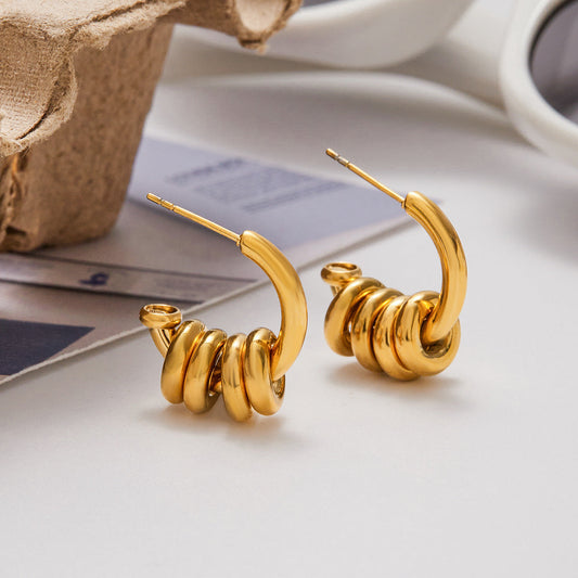 Stainless Steel C-type Ear Studs Non-fading Titanium Steel Ornament Weloria