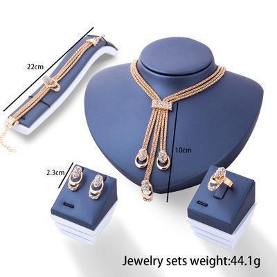 Bridal Necklace Earrings Jewelry 4 PCs Set Weloria