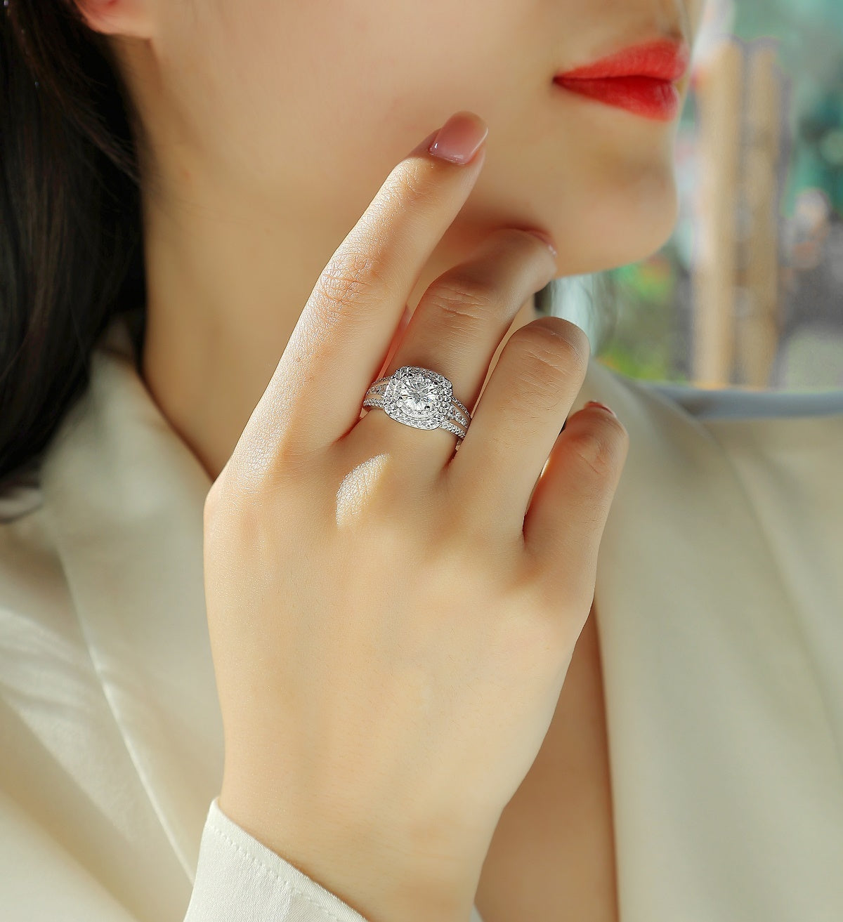 Starry Sky Crown - A Fashionable Jewelry Ring Set With 1-carat Moissan Diamond S925 Sterling Silver And Platinum-plated Diamond Weloria