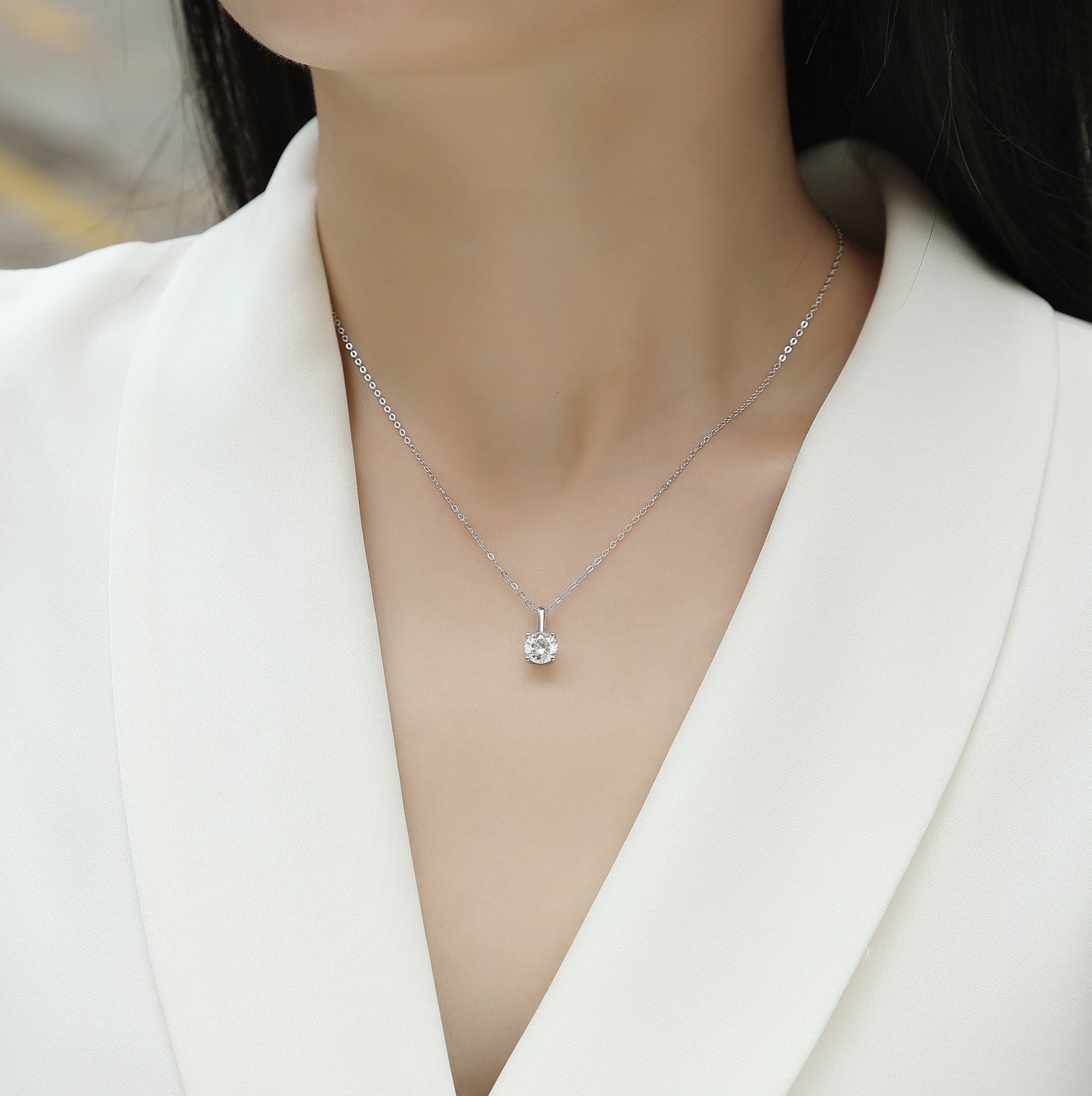 Encounter - A Fashionable And Luxurious Diamond Jewelry Pendant Set With 1-carat Moissan Diamond S925 Sterling Silver Weloria