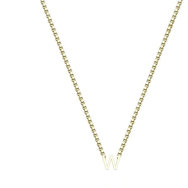 Stainless Steel A- Z Pendant Necklace 26 Letter Necklace Elegant Graceful Weloria