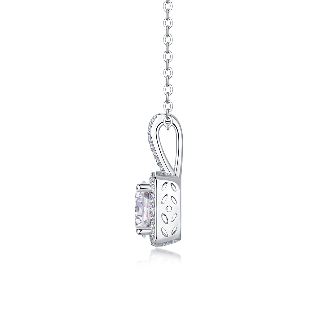 Small Square Diamond - A Fashionable And Luxurious Diamond Jewelry Piece Set With 2-carat Moissanite S925 Sterling Silver And Platinum-plated Pendant Weloria