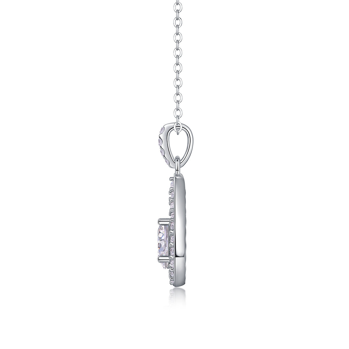 Heart Charm - A Fashionable And Luxurious Diamond Jewelry Piece Set With 1-carat Moissan Diamond S925 Sterling Silver And Platinum-plated Pendant Weloria