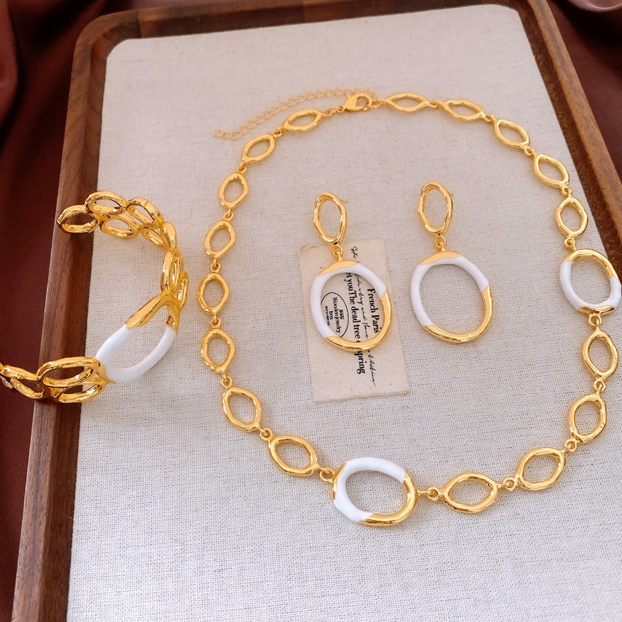 Hollow Bracelet Necklace And Earrings Suite Weloria