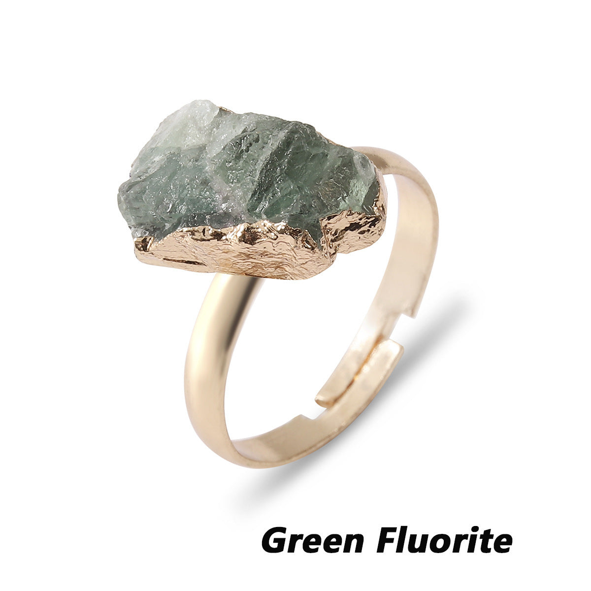 Natural Crystal Ring Rough Stone Gold-plated Open Weloria