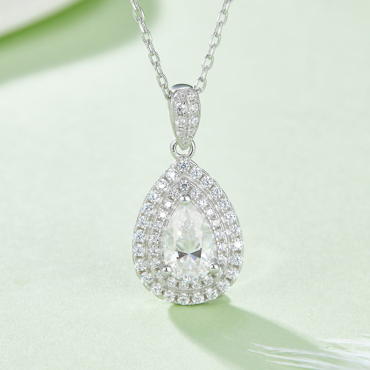 Moissanite Water Drop Pear-shaped S925 Sterling Silver Jewelry Suit Weloria