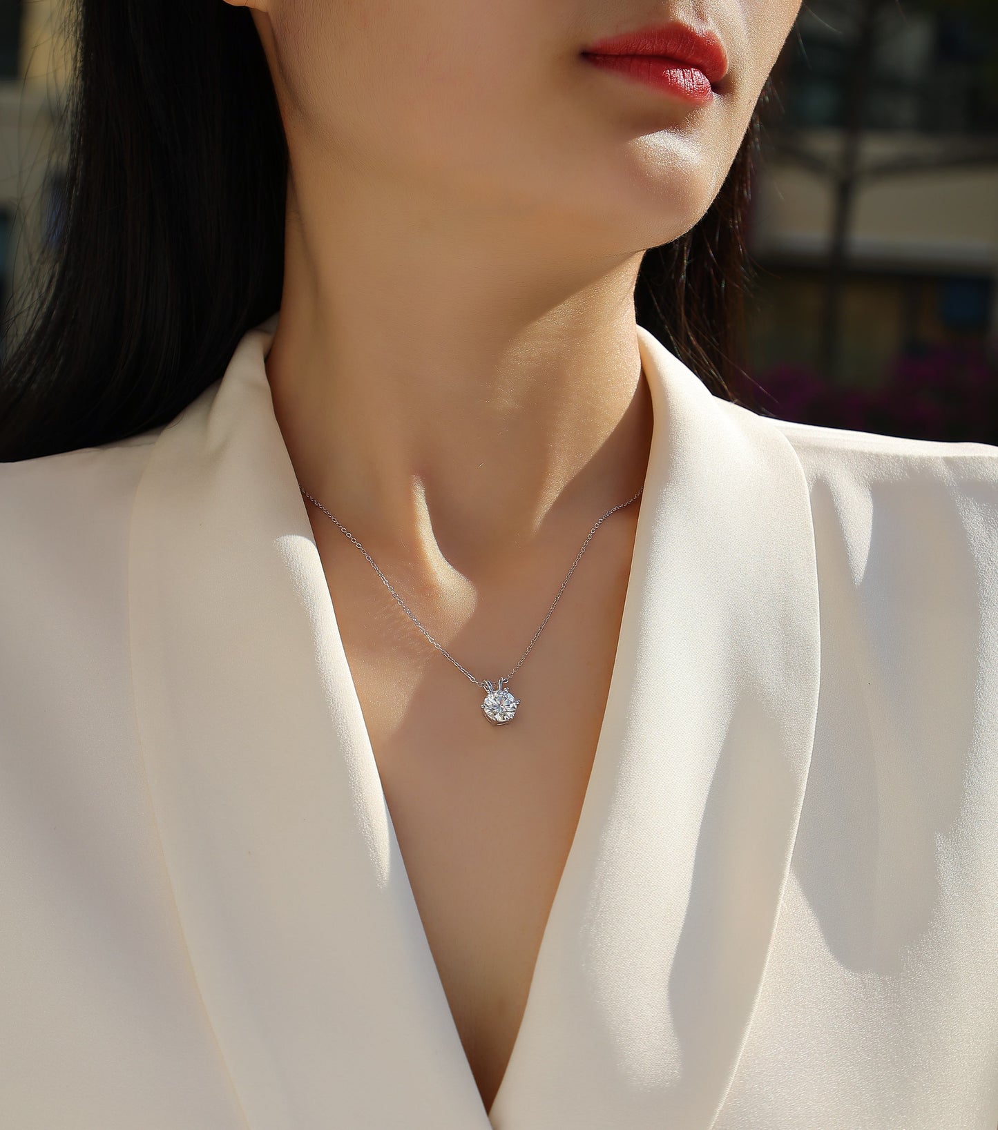 Romantic Mark - A Fashionable And Luxurious Diamond Jewelry Pendant Set With 2-carat Moissanite S925 Sterling Silver Weloria